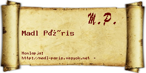 Madl Páris névjegykártya